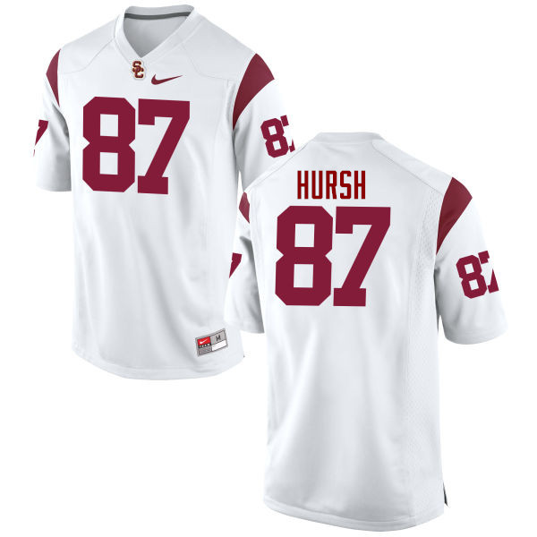 Men #87 Alec Hursh USC Trojans College Football Jerseys-White